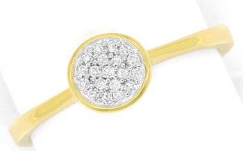 Foto 1 - Gold-Ring mit 19 Diamanten in einer dekorativen Rosette, R8668