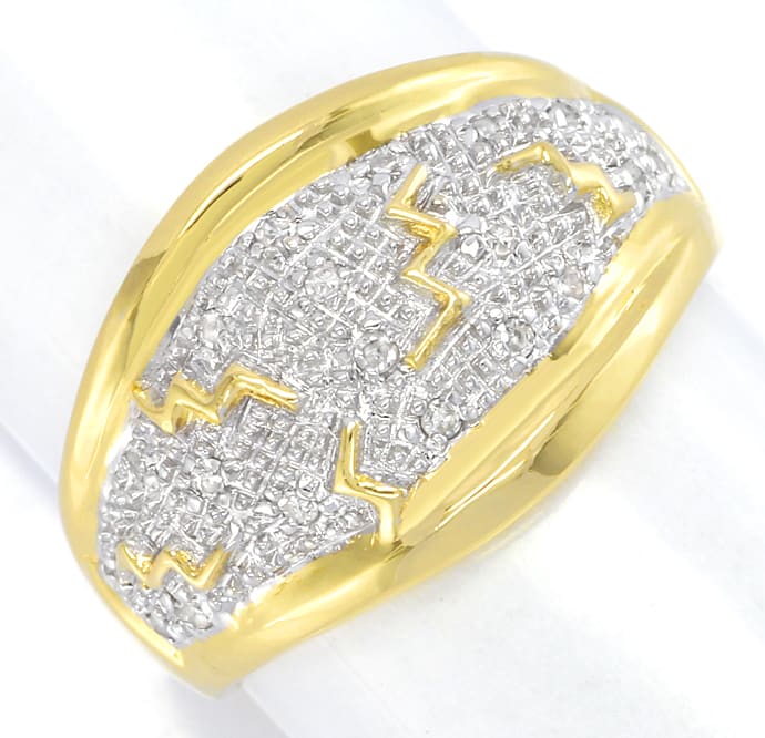 Foto 2 - Designer-Bandring mit 20 Diamanten in 14K Gold, S2707