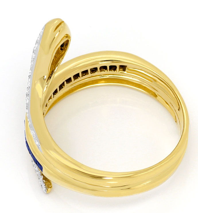 Foto 3 - Schlangen Gold-Ring mit 27 Diamanten und 17 Top Safiren, S3554