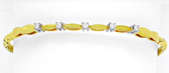 Foto 1 - Brillant-Armband 14K Gelbgold und Weißgold, S6536